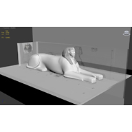 Sphinx model: Site: Giza; View: Sphinx (model)